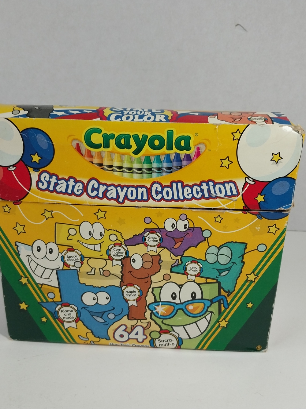 Vintage Crayola 2004 State Your Color State Crayon Collection 64 Pieces Used
